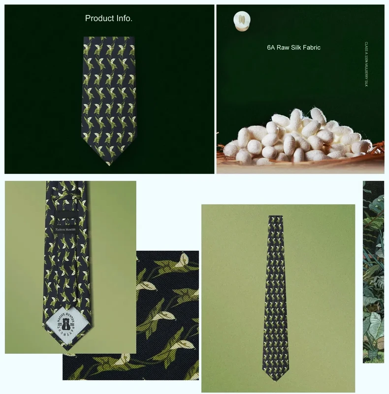 China Factory 6A Grade Mulberry Silk Hot Sale Digital Printing Silk Tie of Custom Box