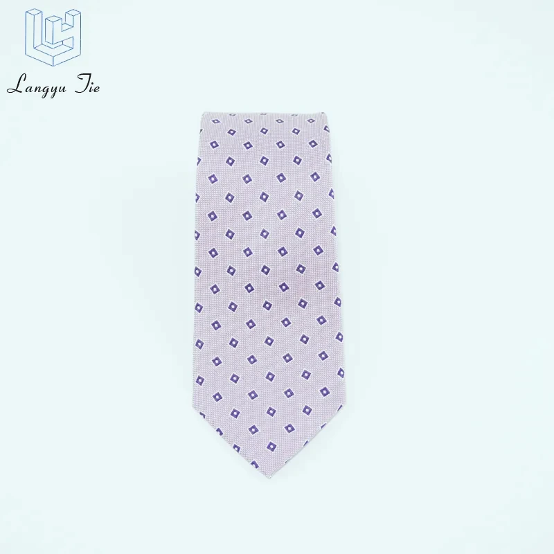 China Wholesale Custom Logo Classic Pink Striped Neck Tie Mens Silk Tie