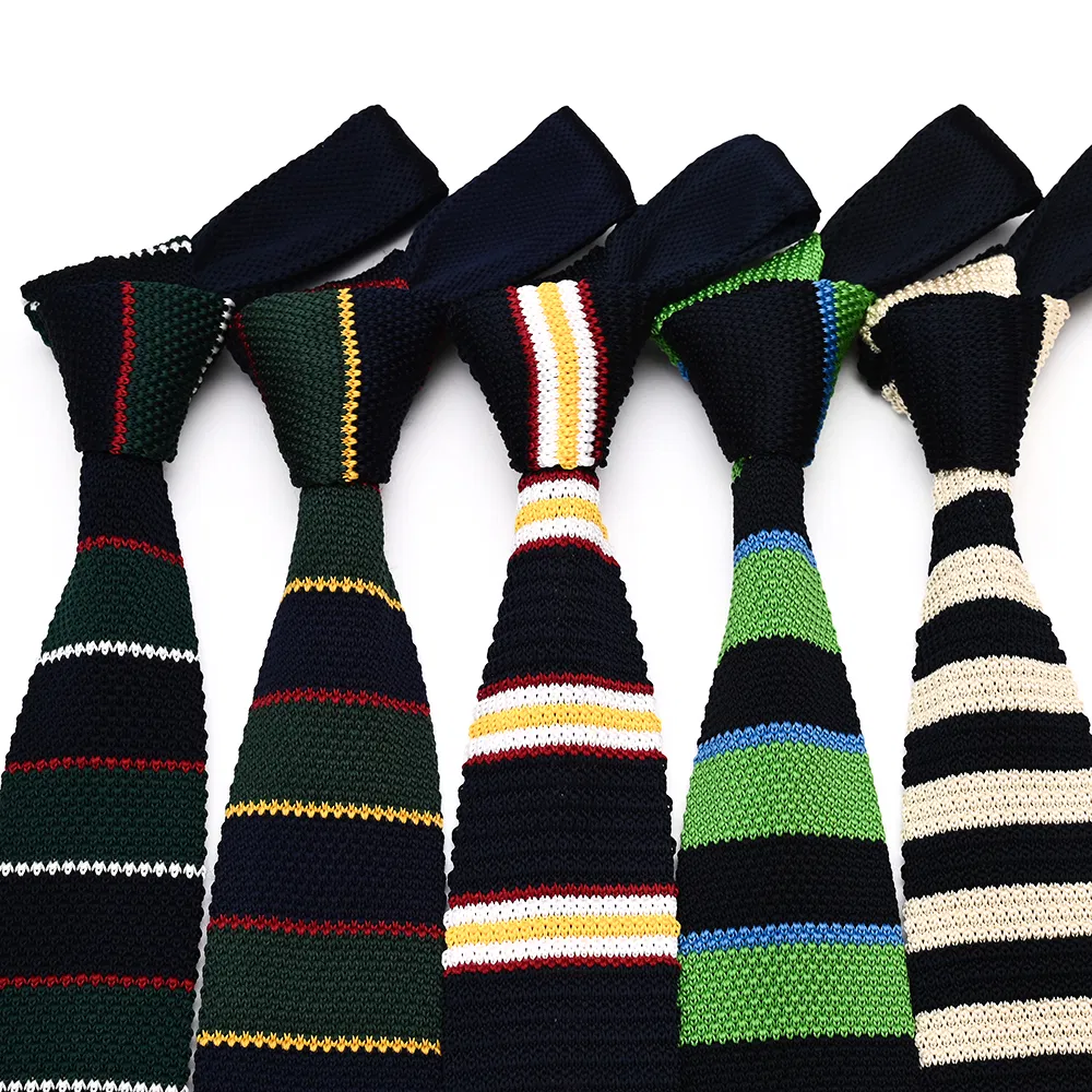 Comfortable Stylish Premium Polyester Classic Striped Knitted Necktie