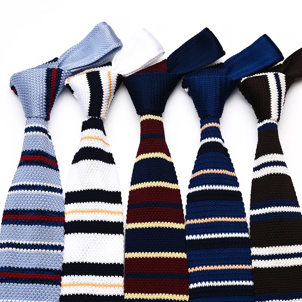 Comfortable Stylish Premium Polyester Classic Striped Knitted Necktie