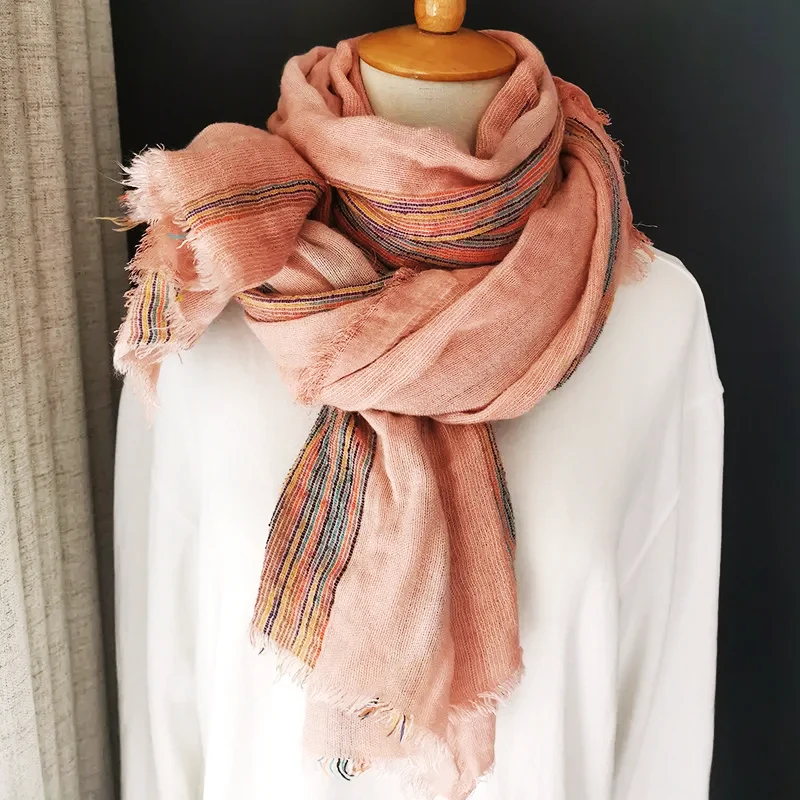 Cotton Large Scarf - Extra Long Wrap - Large Pink Shawl - Long Elegant Wrap