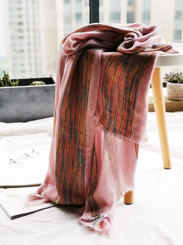 Cotton Large Scarf - Extra Long Wrap - Large Pink Shawl - Long Elegant Wrap