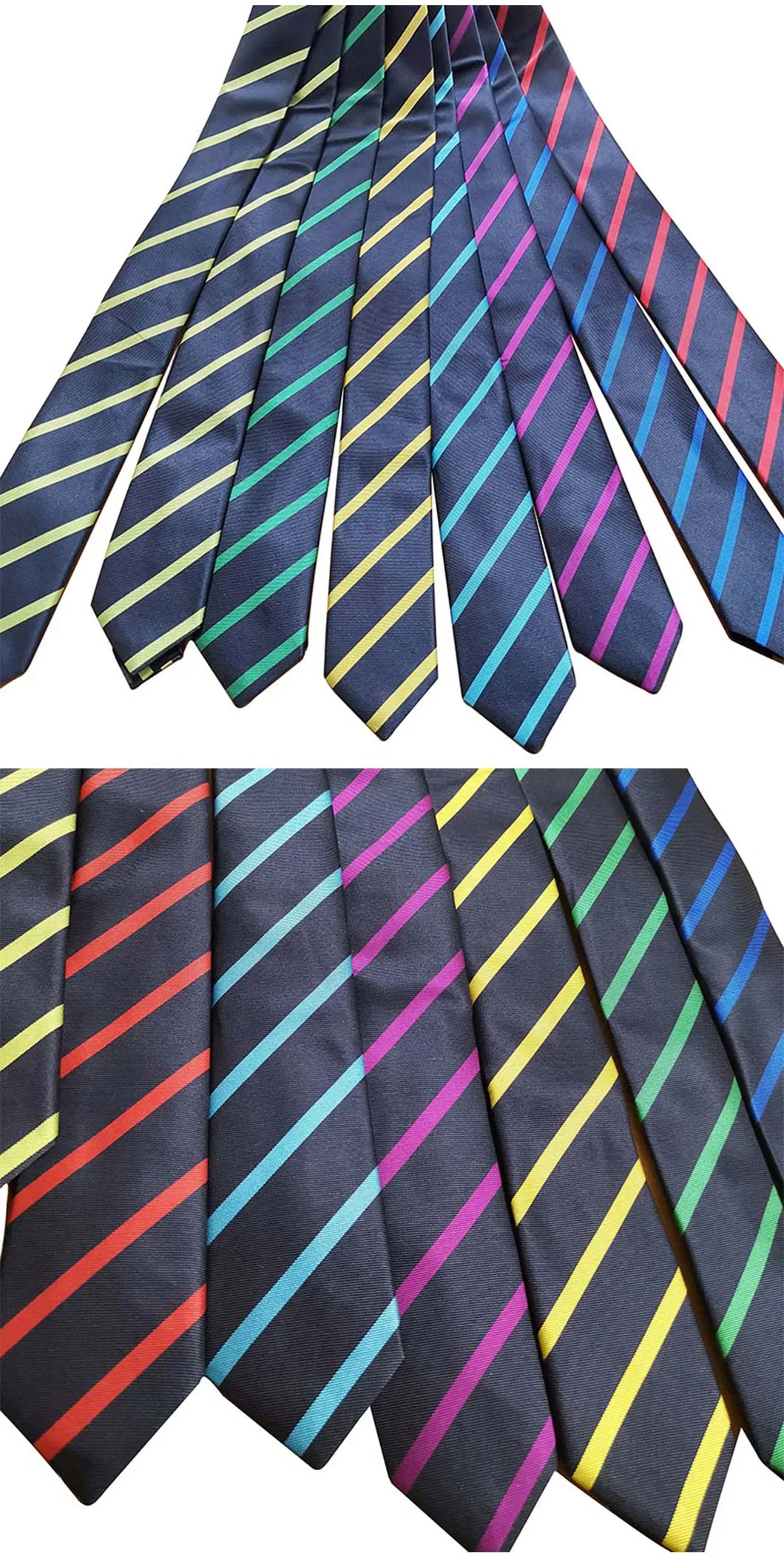 Custom Lot Mens Skinny Necktie Striped Famous Brand Name Company Logo Neck Tie Woven Necktie Custom Design Logo Tie