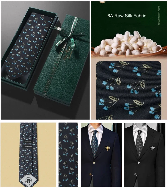 Custom Personalized Silk Logo Printing Jacquard Mens 100% Silk Necktie Manufacturer Factory