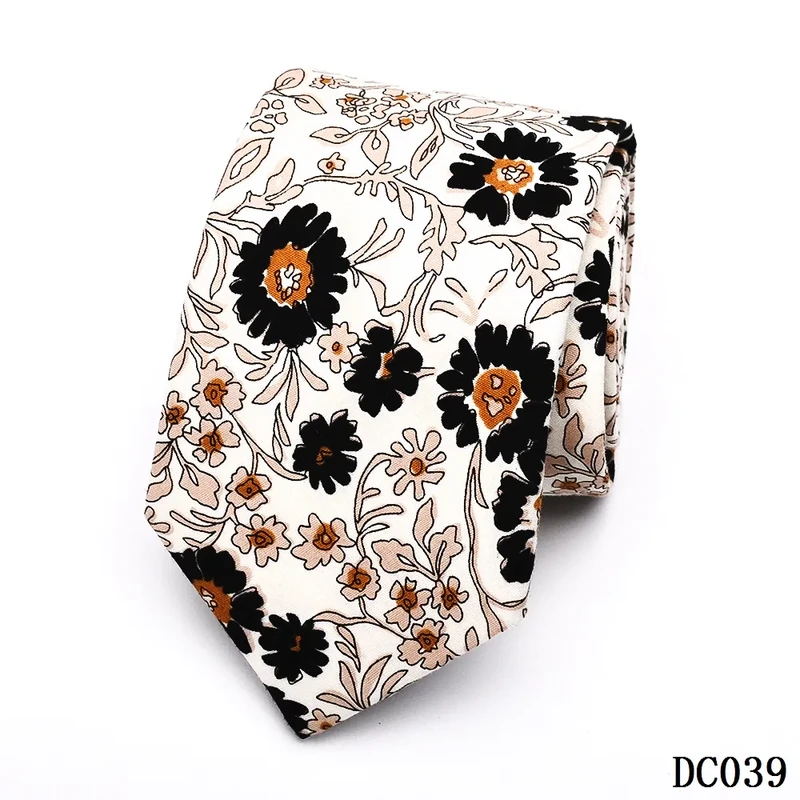 Elegant Floral Grace Sophisticated Cotton Tie for Celebrations