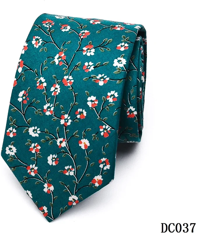 Elegant Floral Grace Sophisticated Cotton Tie for Celebrations