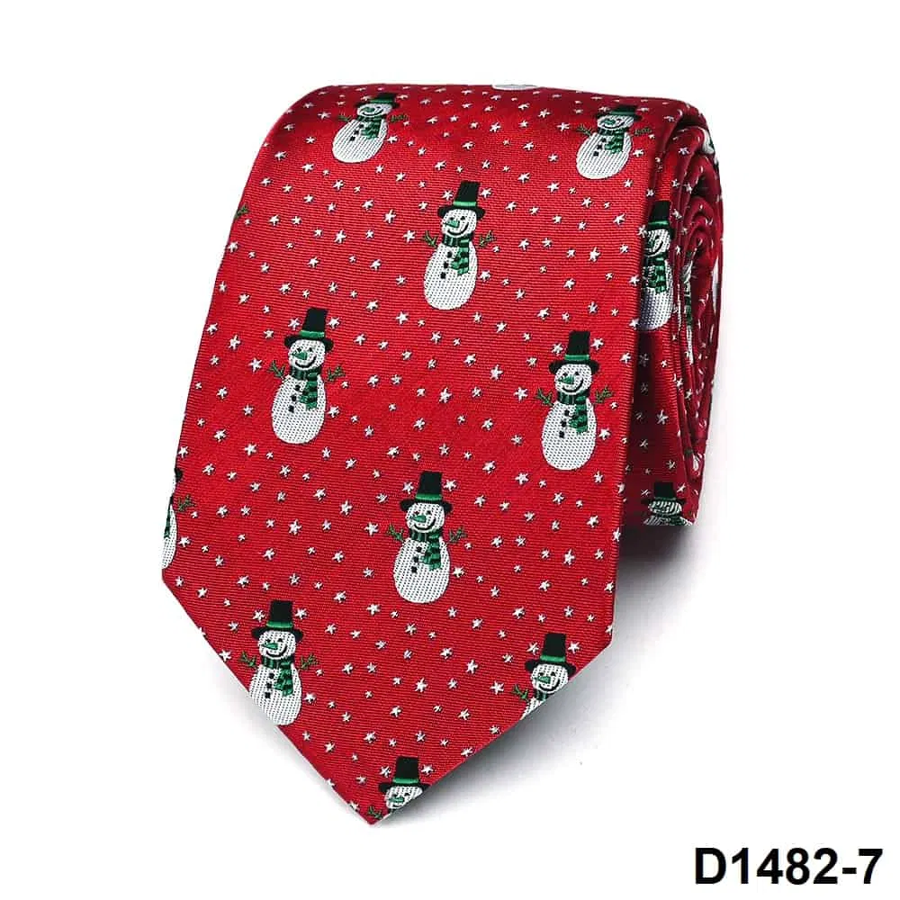 Factory Custom Latest Christmas Ties Mens Snowman Necktie