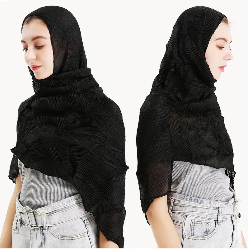 Fashion Muslim Pleated Scarf