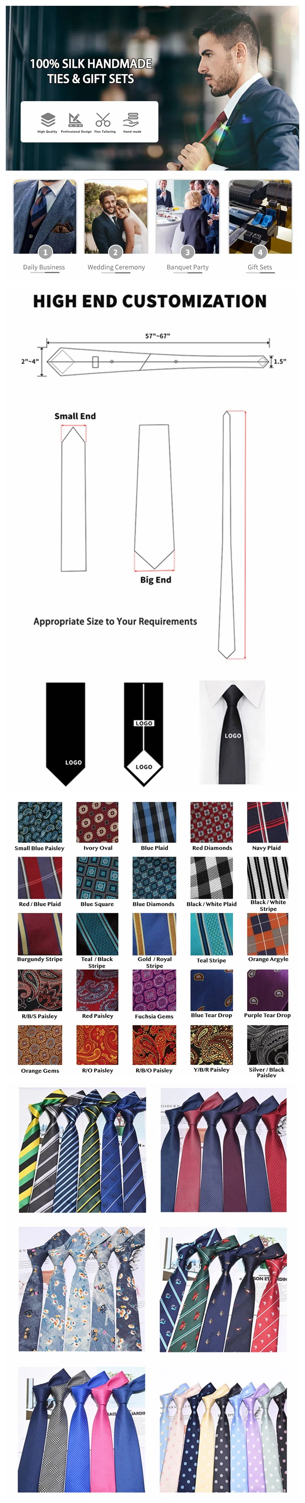 Handcrafted Regenerated Polyester Necktie with Personalized Pattern