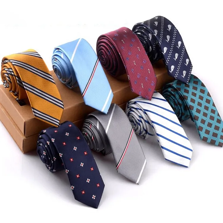 Manufacture Custom Jacquard Neck Tie 6/7/8cm Fashion Woven Regular Skinny Navy Silk Neckties Men Neck Ties Trial Order