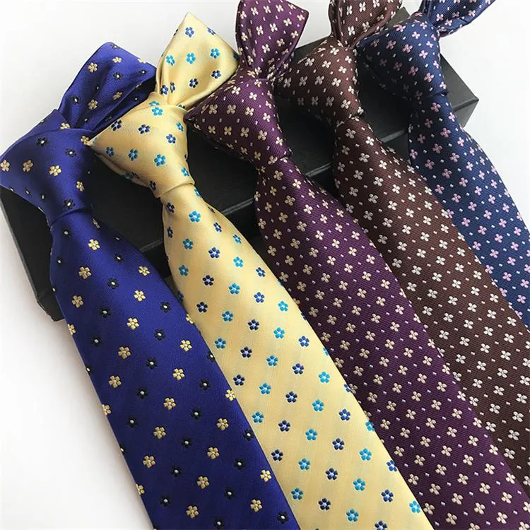 Manufacture Custom Jacquard Neck Tie 6/7/8cm Fashion Woven Regular Skinny Navy Silk Neckties Men Neck Ties Trial Order