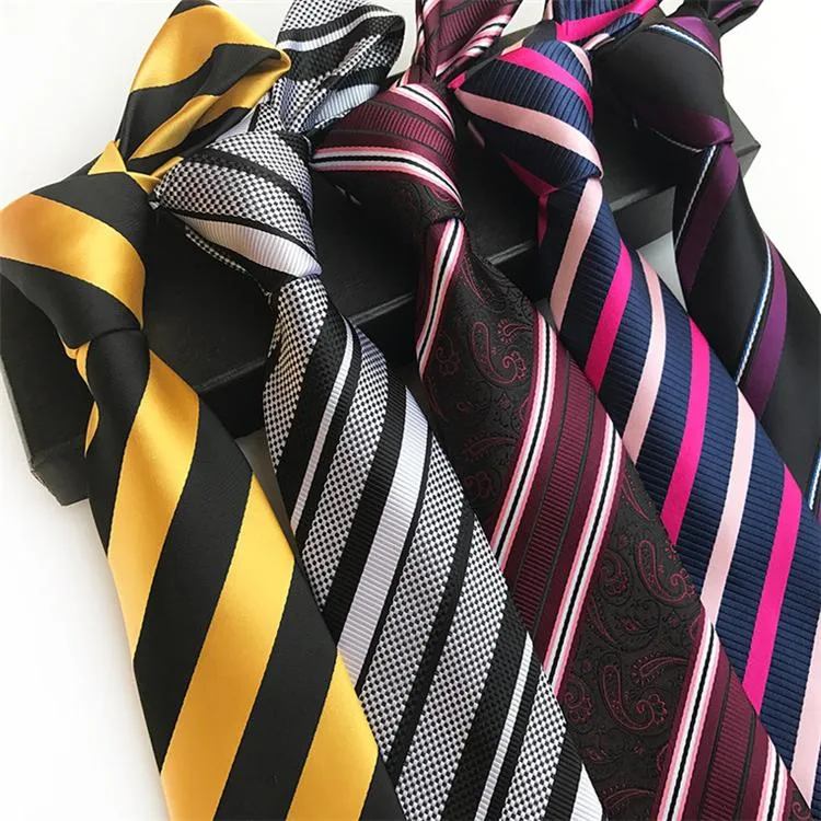 Manufacture Custom Jacquard Neck Tie 6/7/8cm Fashion Woven Regular Skinny Navy Silk Neckties Men Neck Ties Trial Order