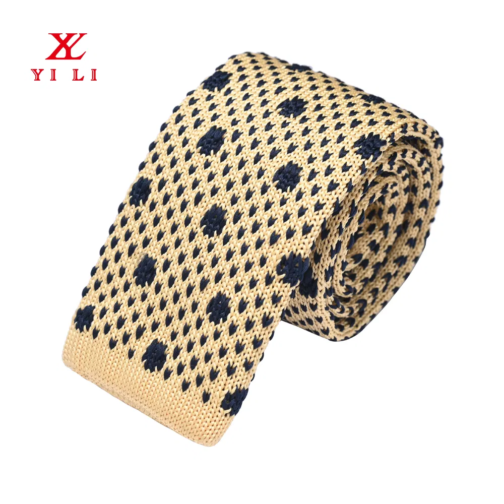 Men&prime;s Skinny Knit Ties Polka Dots Pattern Designer Necktie 2&quot; - Various Design