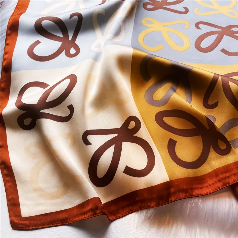 Satin Print Double-Side Print Shawl Silk Scarf