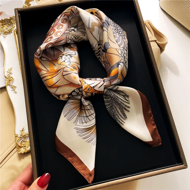 Satin Print Double-Side Print Shawl Silk Scarf