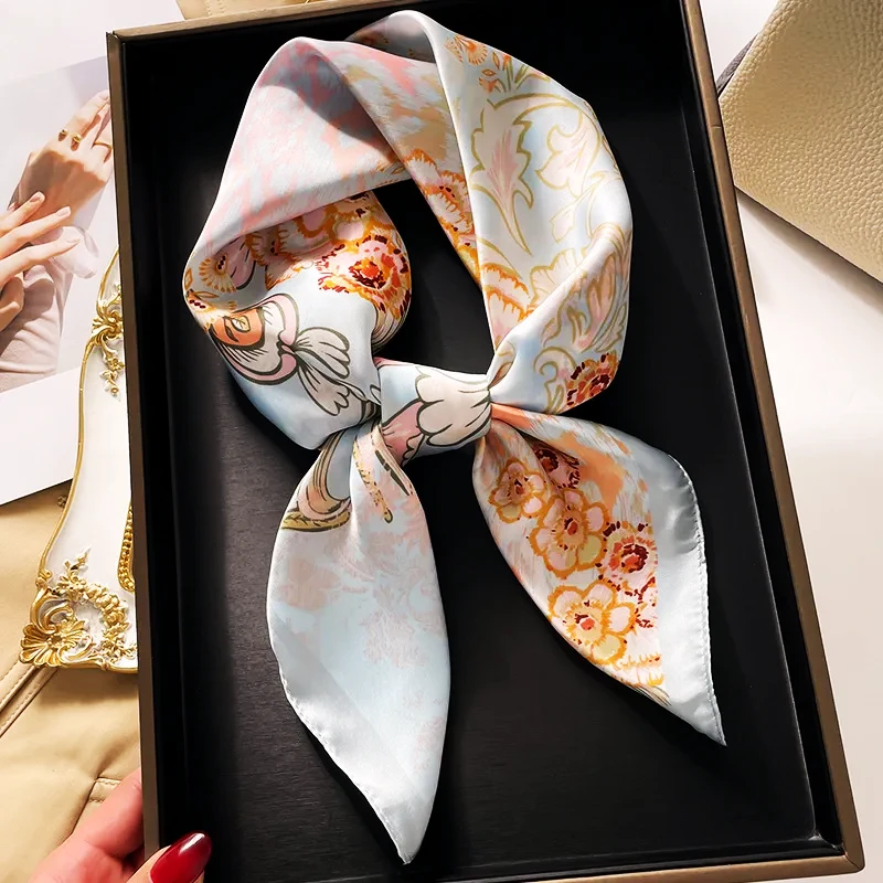 Satin Print Double-Side Print Shawl Silk Scarf