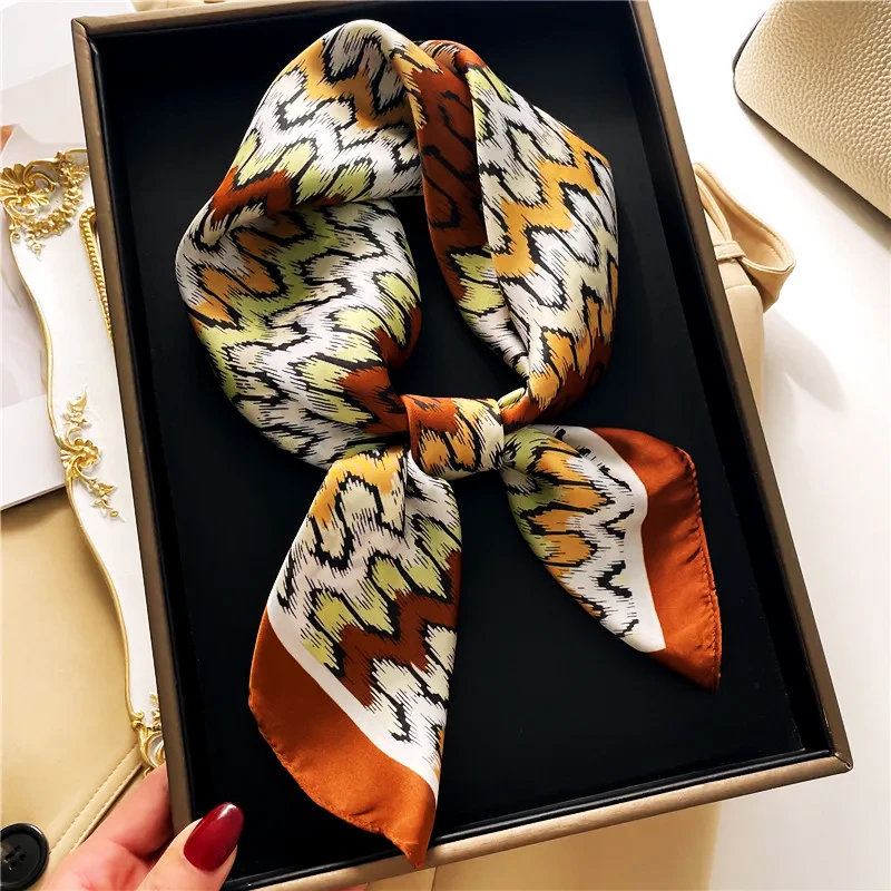 Satin Print Double-Side Print Shawl Silk Scarf