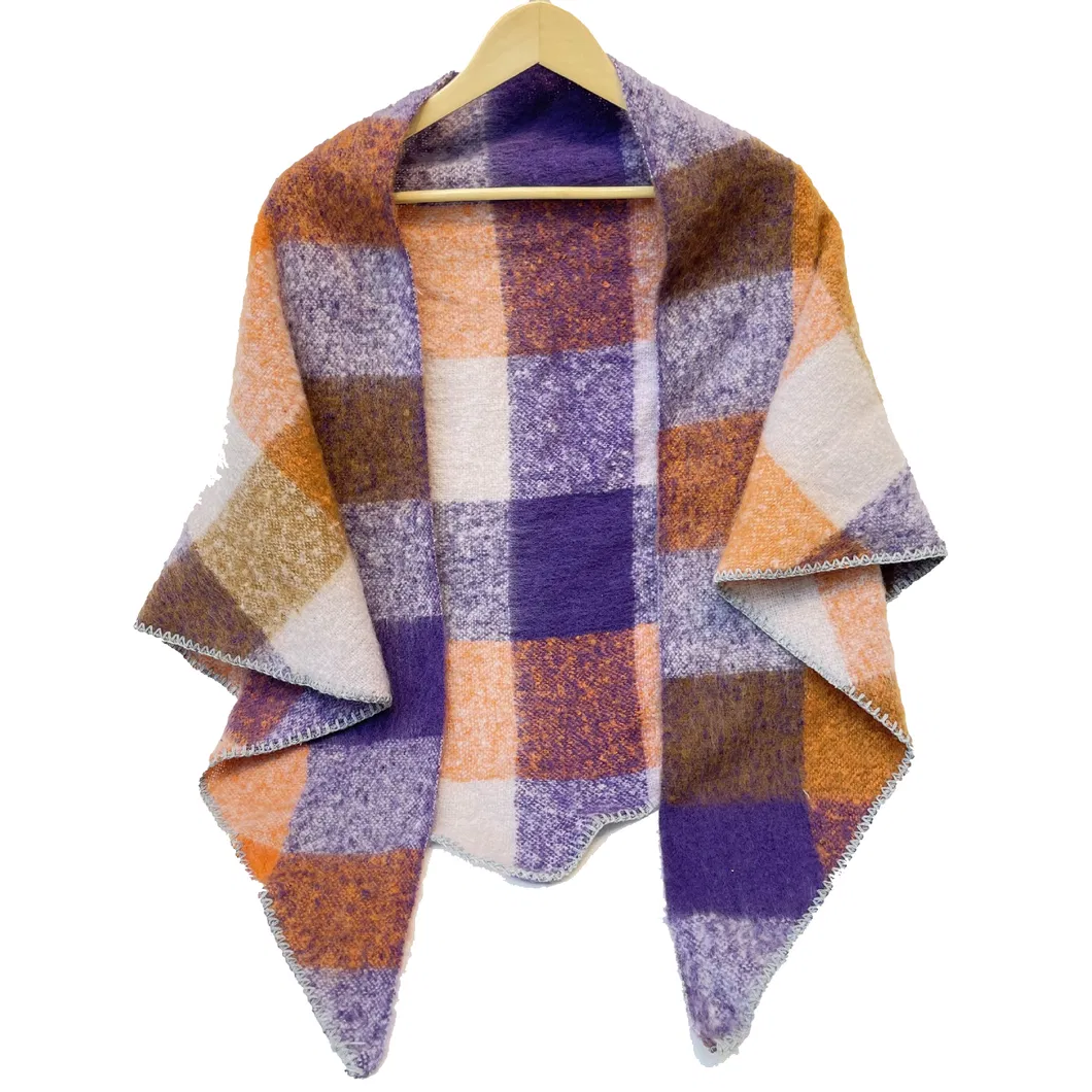 Warm Thickened Round Mohair Triangle Scarf /Shawl