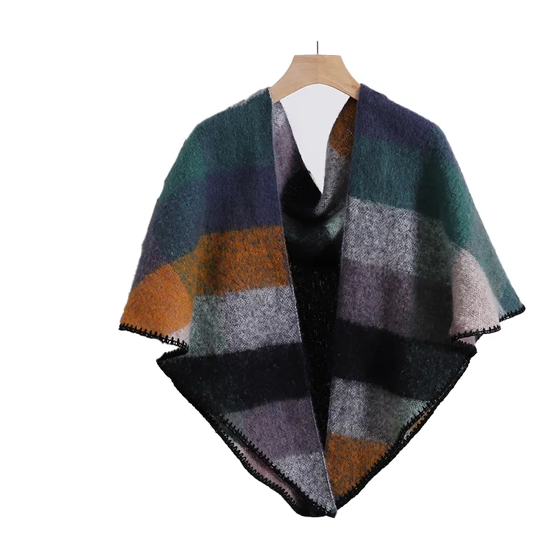 Warm Thickened Round Mohair Triangle Scarf /Shawl