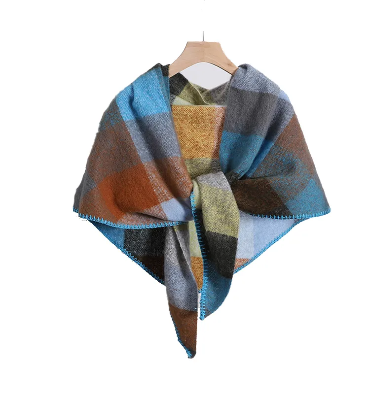 Warm Thickened Round Mohair Triangle Scarf /Shawl