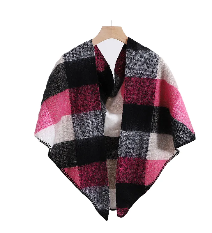 Warm Thickened Round Mohair Triangle Scarf /Shawl