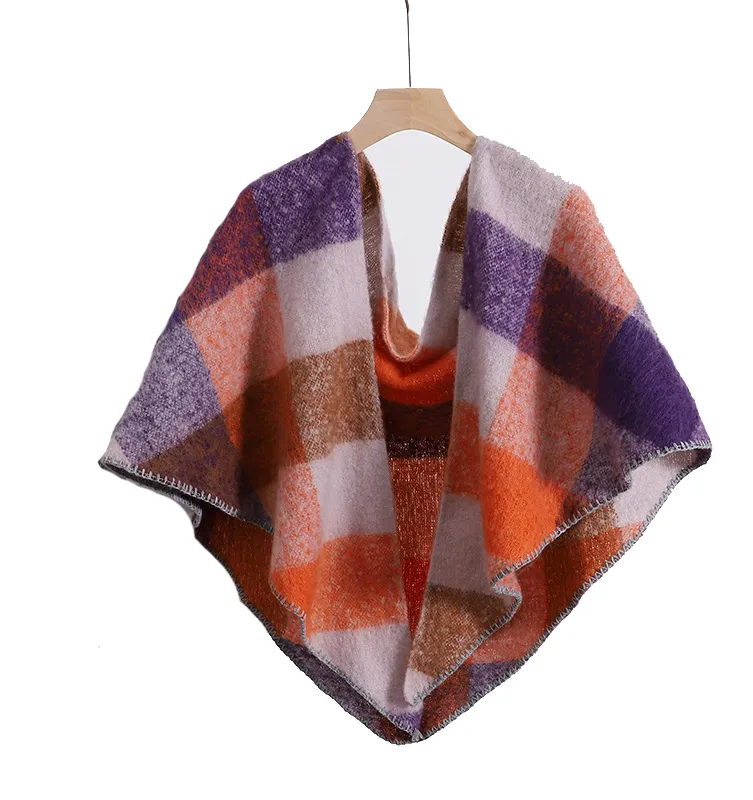 Warm Thickened Round Mohair Triangle Scarf /Shawl