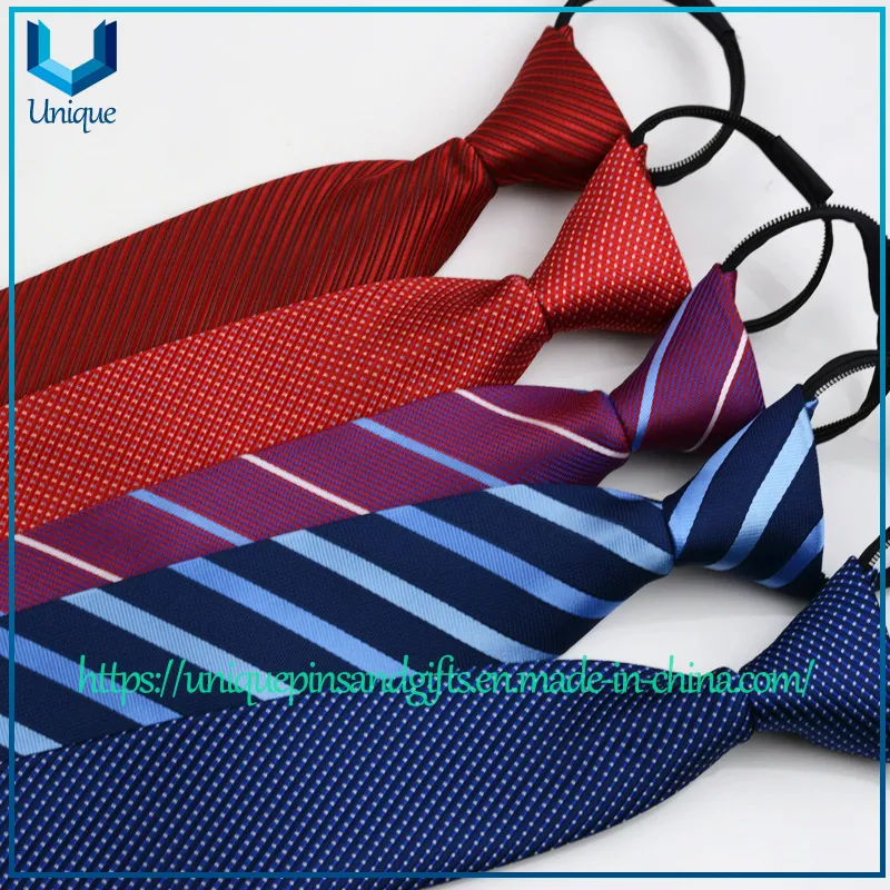 Wholesale Busniess Tie Glossy Imitated Silk Polyester Solid Woven Neck Tie for Men