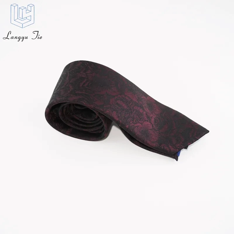 Wholesale High Quality Jacquard Black Gold Silk Tie Men Neckties