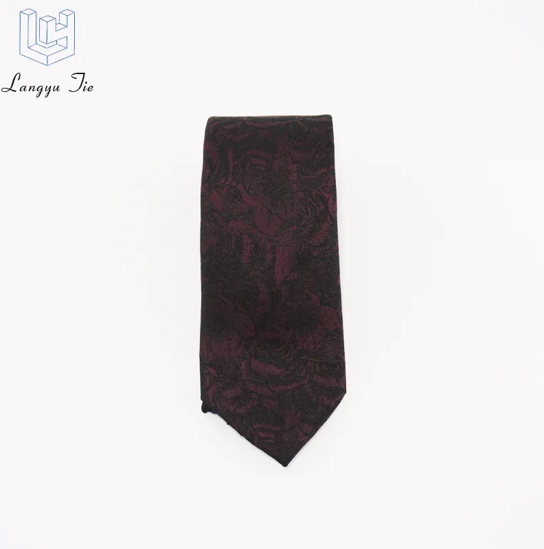 Wholesale High Quality Jacquard Black Gold Silk Tie Men Neckties