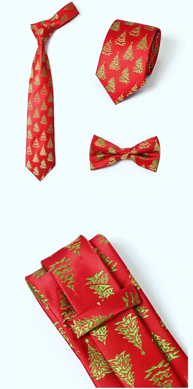 Yili Christmas Tie Holiday Tie Xmas Tree Snowflake Pattern Necktie Colorful Men&prime;s Tie