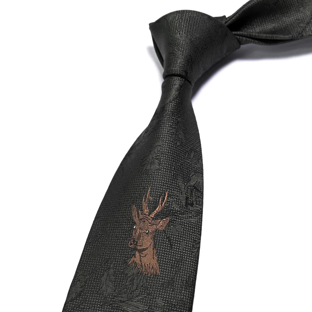 Yili Custom Jacquard Woven Animal Logo Neck Tie