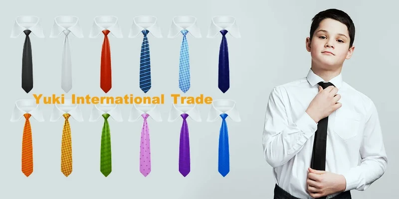 Yuki Cheap Imitated Silk Promotional School Logo Customised Design Necktie