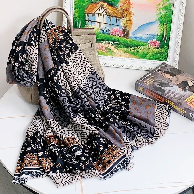 Zebra Geo Polyester Print Scarf